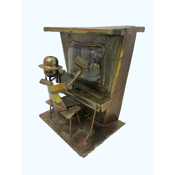 Other - Entertainer Music Box Metal Vintage Piano Player Copper